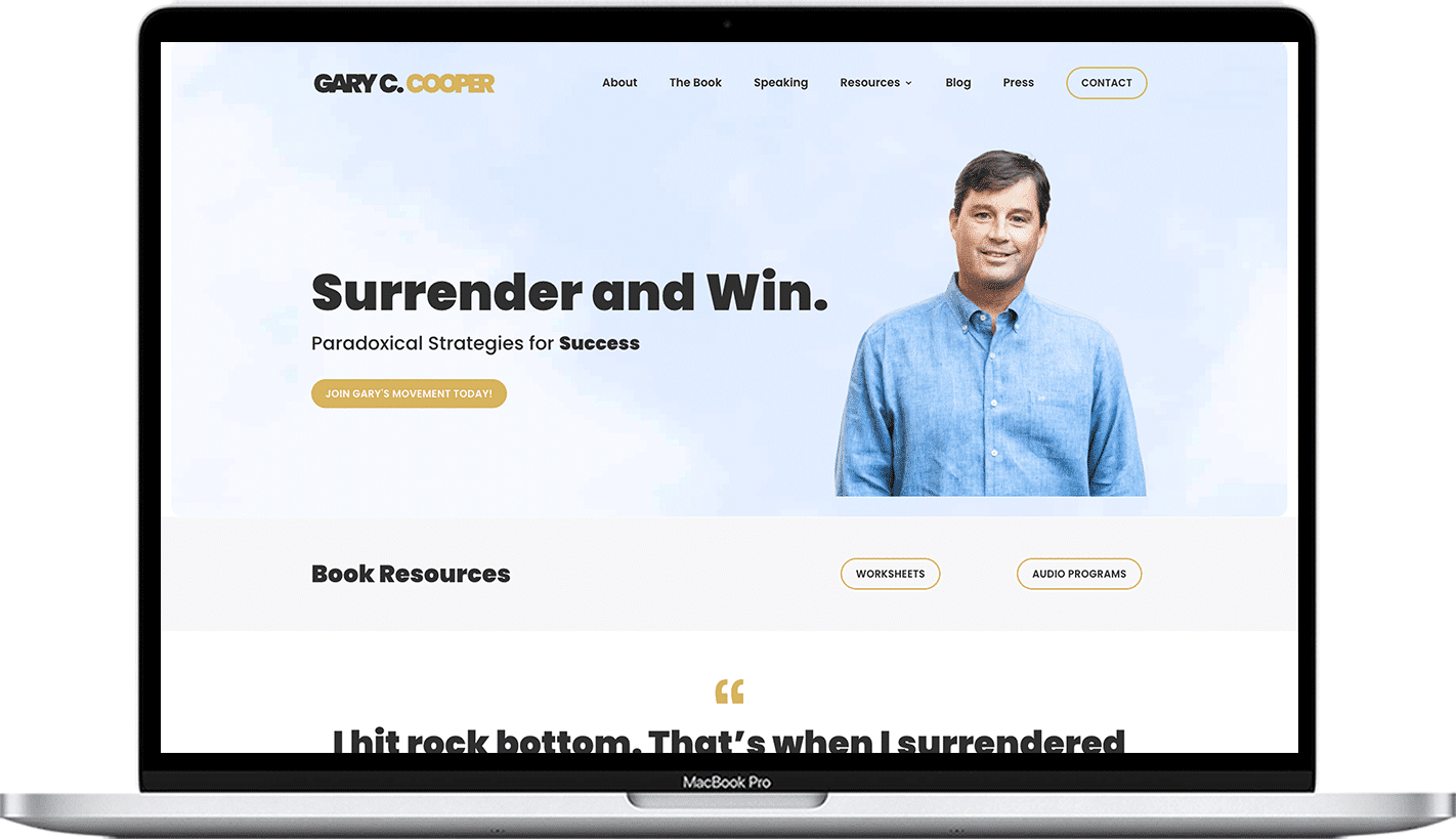 gary c cooper personal brand website homepage
