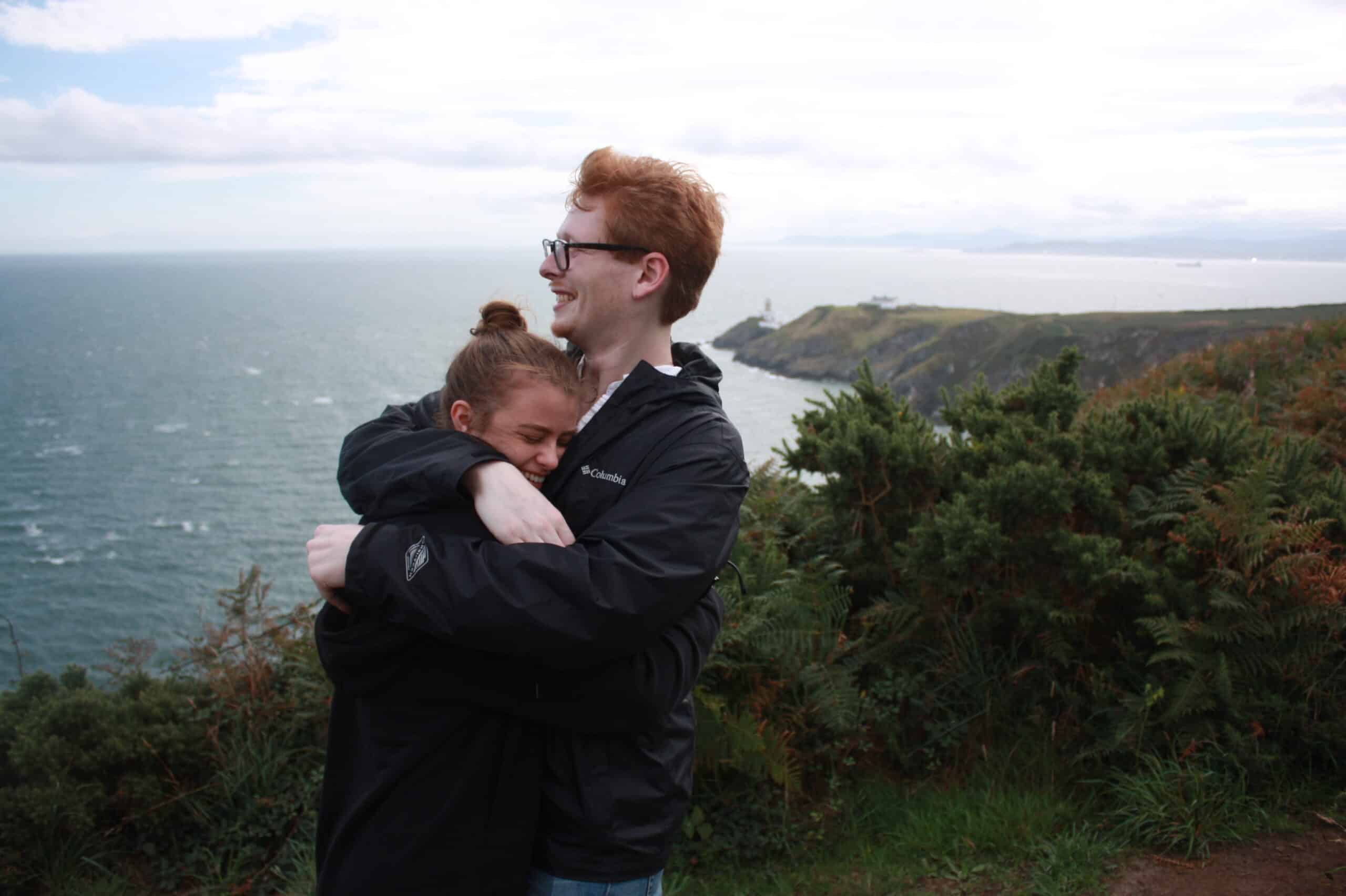Laura Rashley and husband on Irelands cliffs
